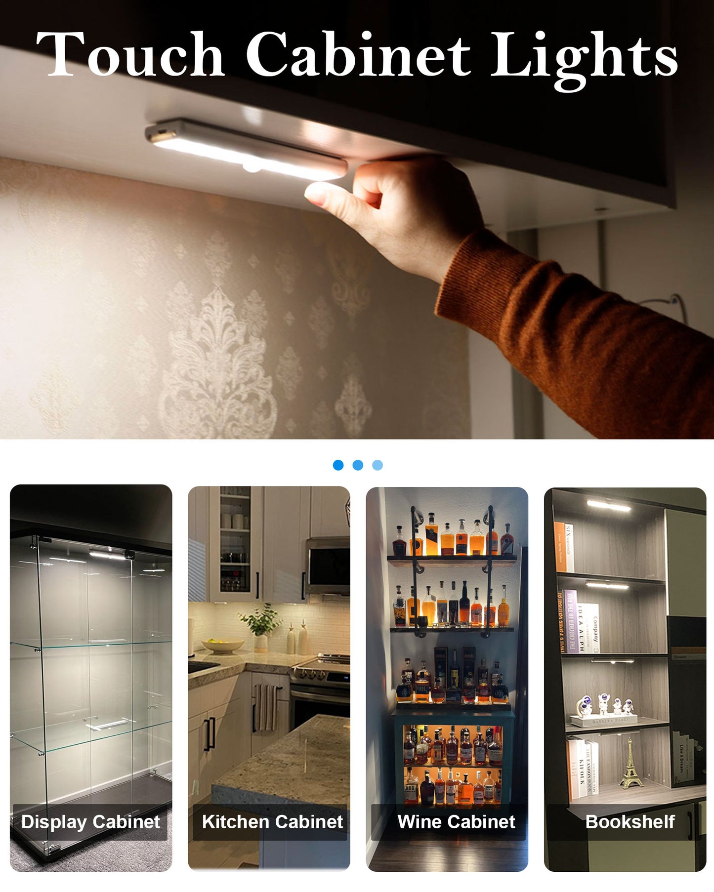 SZOKLED 20-LED Under Cabinet Lighting Remote Control, 3 Colors(4 Packs)