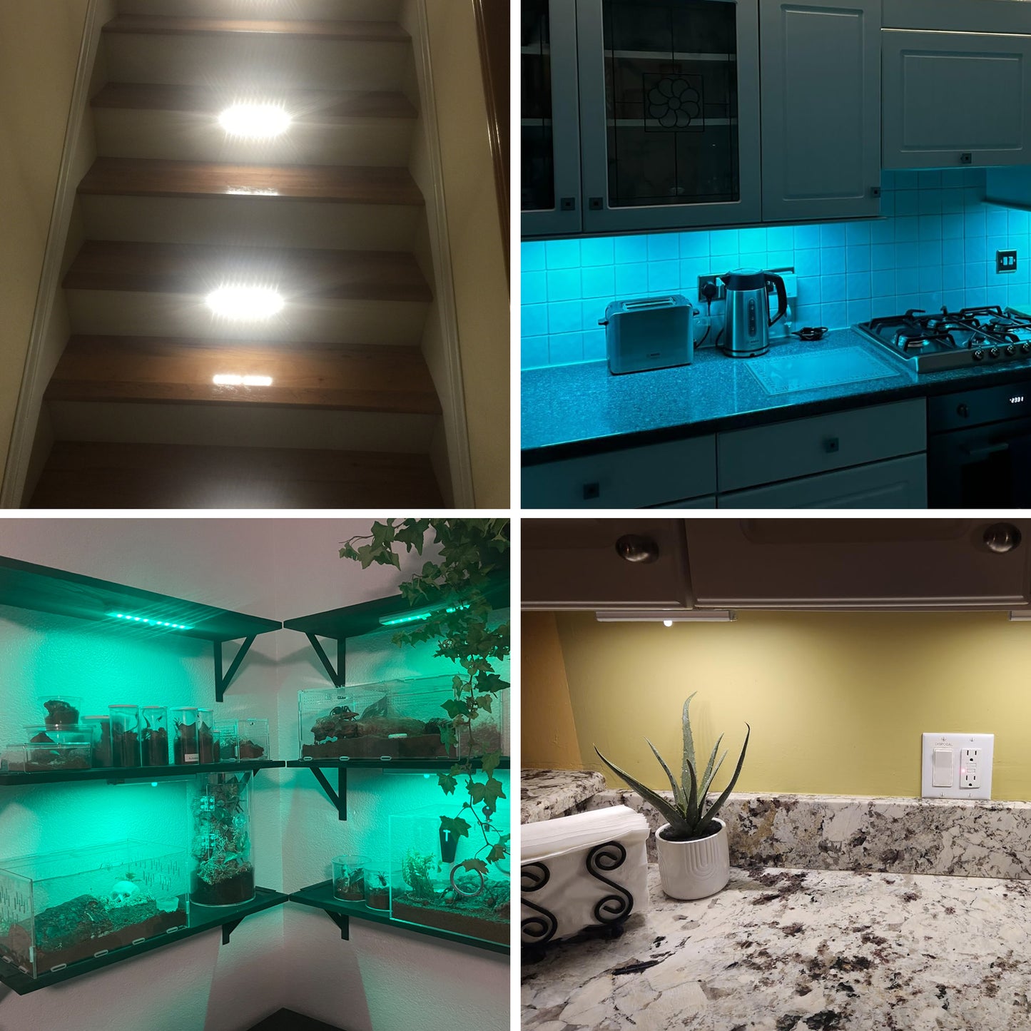 SZOKLED 58-LED RGB Motion Sensor Under Cabinet Lighting with Remote Control, 15 Color (6 Packs)