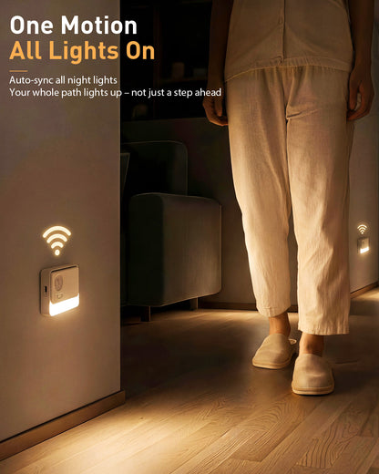 SZOKLED Rechargeable Motion Sensor Night Light Stair Lights Indoor, 6 Pack