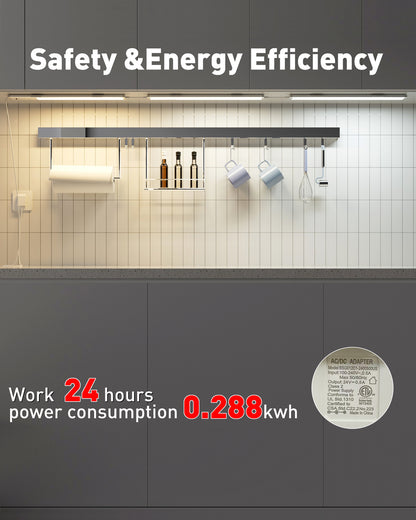 SZOKLED Under Cabinet Lighting Plug in, Hardwired LED Under Cabinet Lights with Timer & Dimmable, 15 RGB Color Changing, 3-Pack