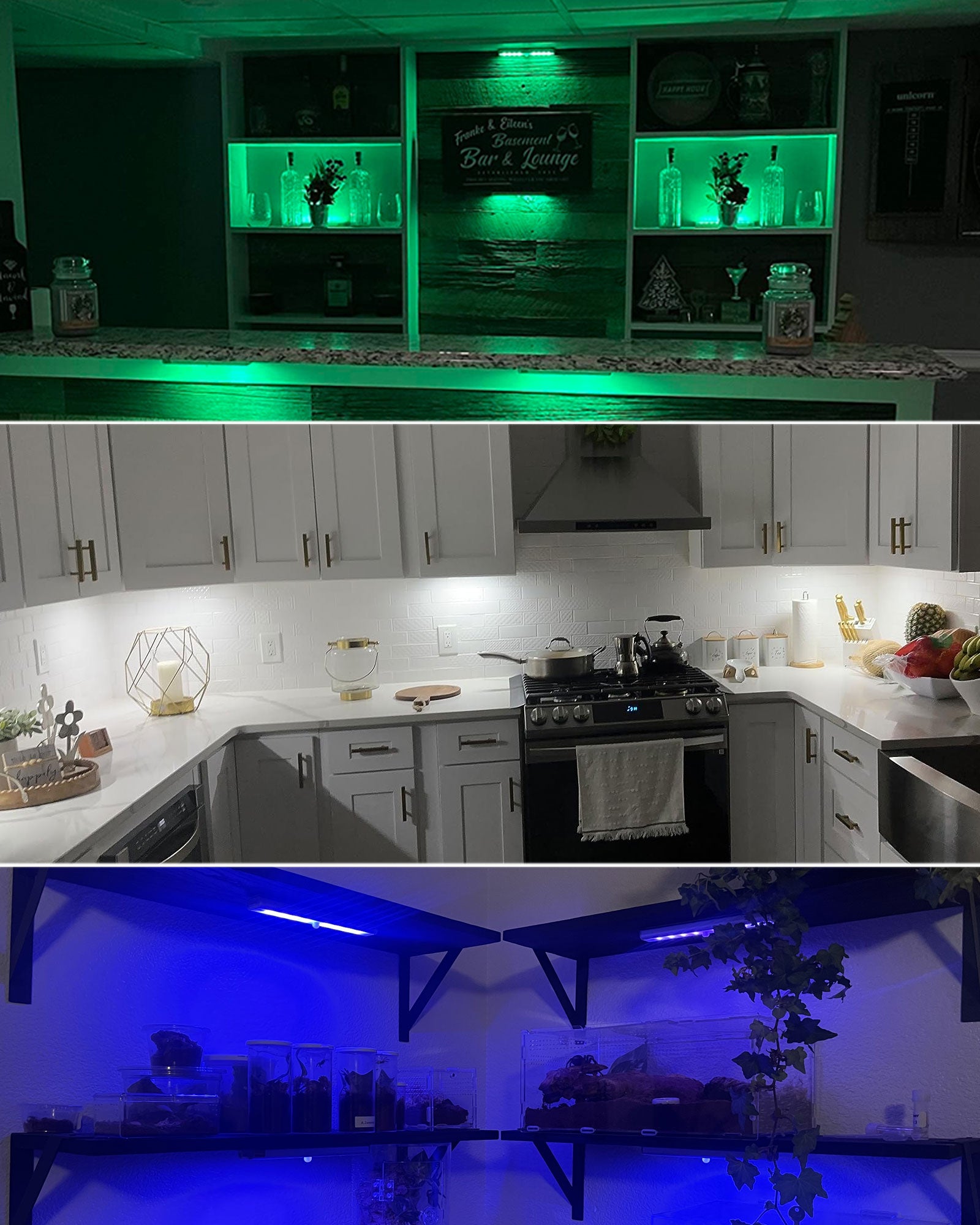 SZOKLED 48-LED RGB Under Cabinet Lighting Rechargeable, 15 Color Changing (4 Packs)