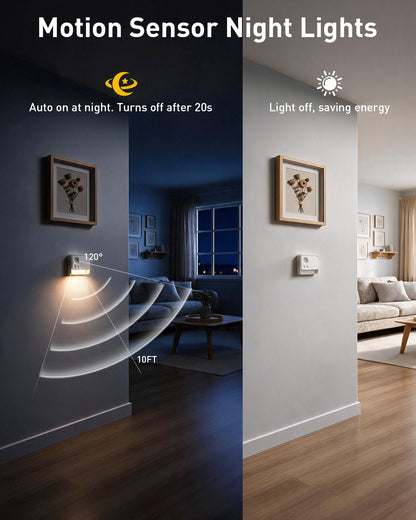 SZOKLED Rechargeable Motion Sensor Night Light Stair Lights Indoor, 6 Pack