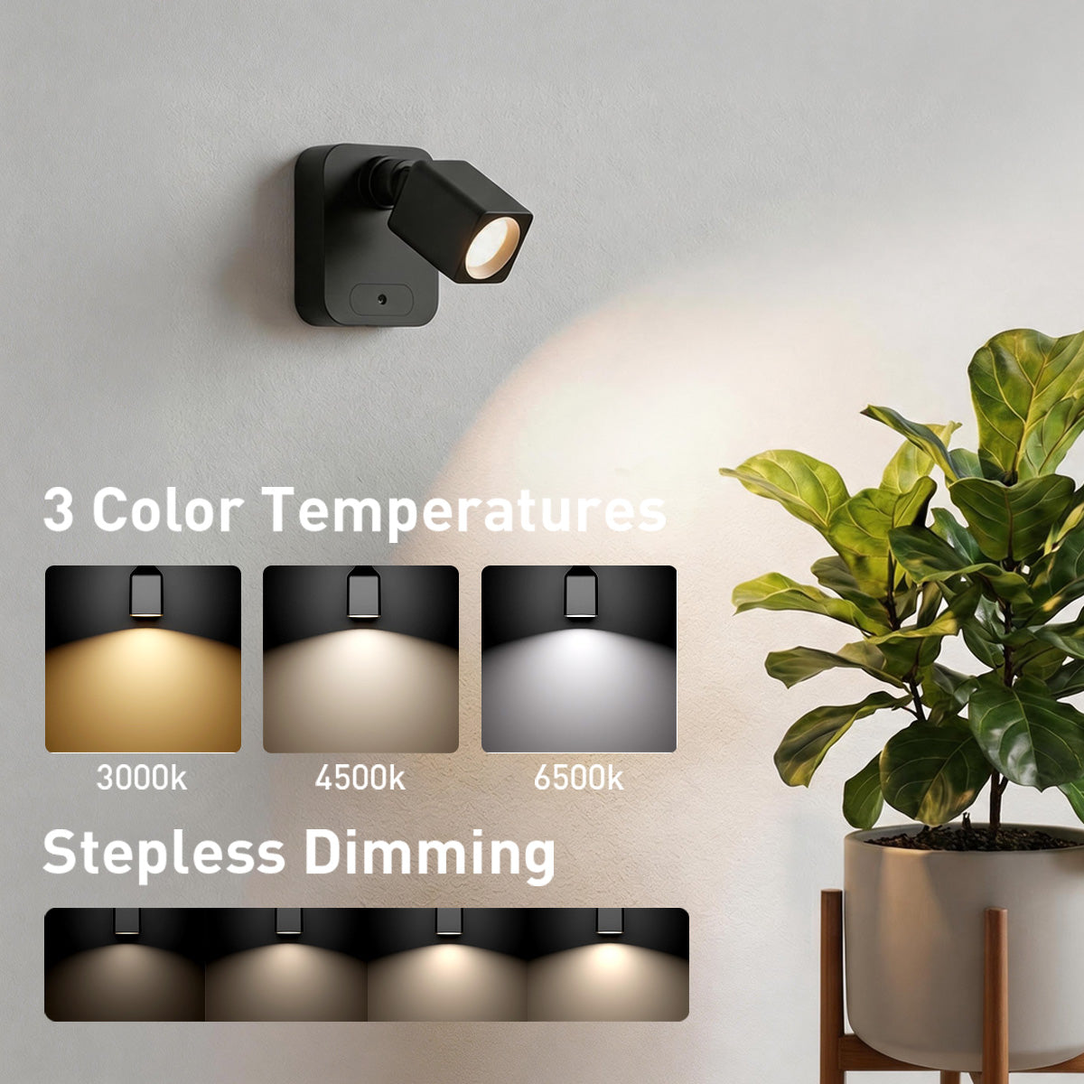 SZOKLED Rechargeable Picture Lights for Wall, Spotlight Indoor, 2 Pack