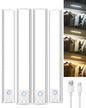 Under Cabinet Lighting, Rechargeable Motion Sensor Light Indoor, 4 Pack Magnetic Dimmable Closet Lights, Wireless Under Counter Lights for Kitchen, Stairs,Hallway(11.8inch)