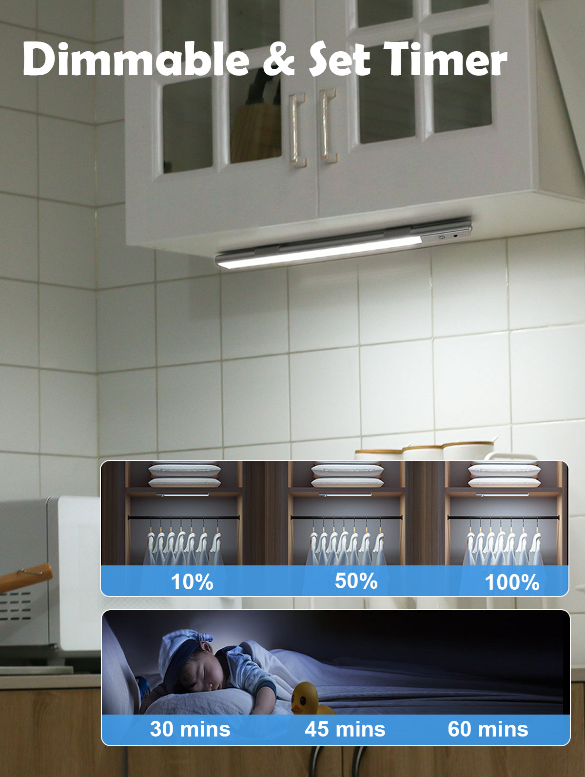 SZOKLED 79-LED RGB Under Cabinet Lighting with Remote Control, 15 Colors