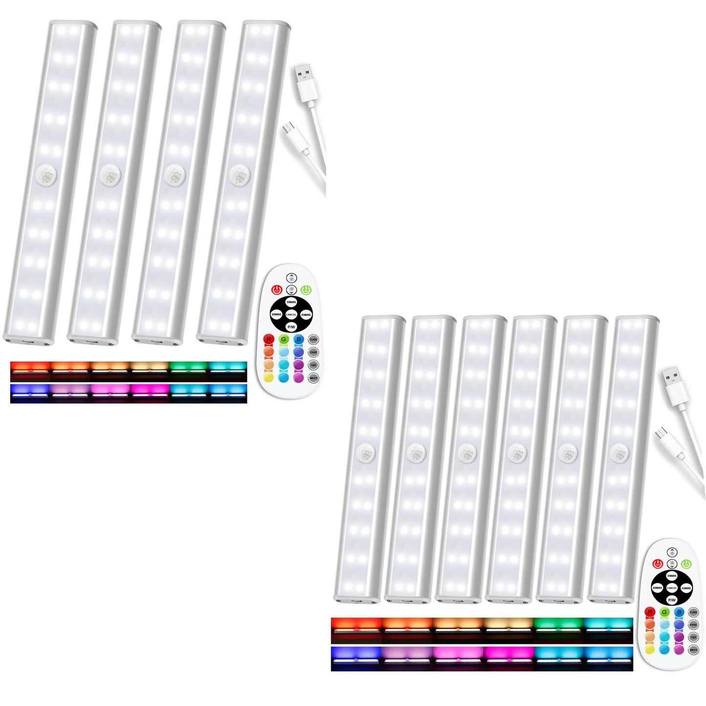 SZOKLED 10-Pack 48-LED RGB Under Cabinet Lights