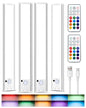 Under Cabinet Lighting, 96-LED RGB Motion Sensor Light Indoor, 12 Inch Closet Light, Timer & Dimmable Rechargeable Under Counter Lights for Kitchen Stairs Hallway, 4 Pack