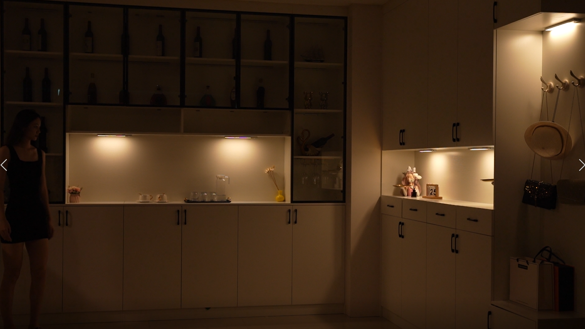 Load video: RGB Motion Sensor Cabinet Lights