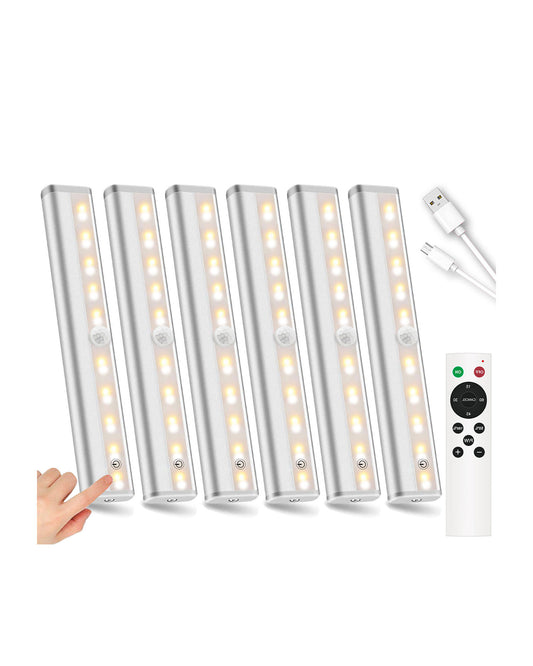 SZOKLED 20-LED Under Cabinet Lighting Remote Control, 3 Colors（6 Packs)