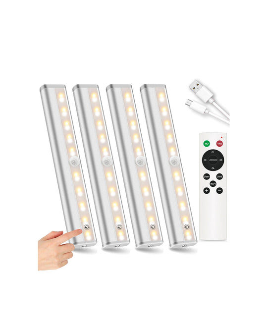 Control remoto para iluminación debajo de gabinetes SZOKLED de 20 LED, 3 colores (paquete de 4)