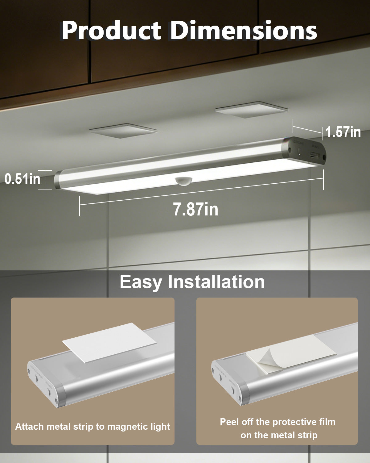 SZOKLED 58-LED RGB Motion Sensor Under Cabinet Lighting with Remote Control, 15 Color (6 Packs)